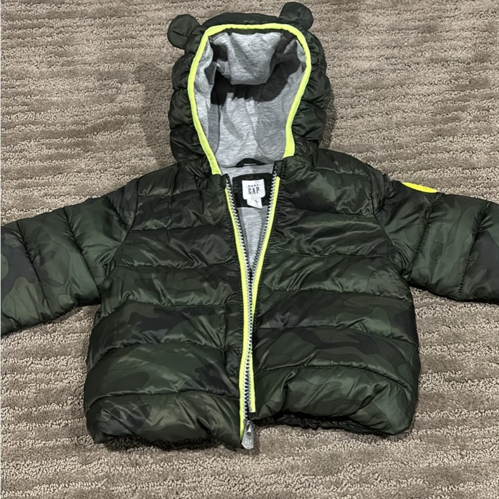 GAP Dark Green Puffer Jacket with Ears
